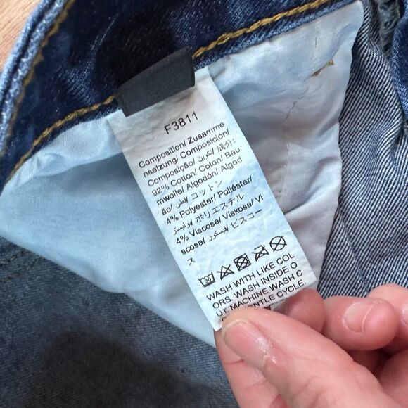 Shein Rock Baby Jeans Women’s L Blue Denim Smiley Face Patch Distressed Y2K - Picture 7 of 8